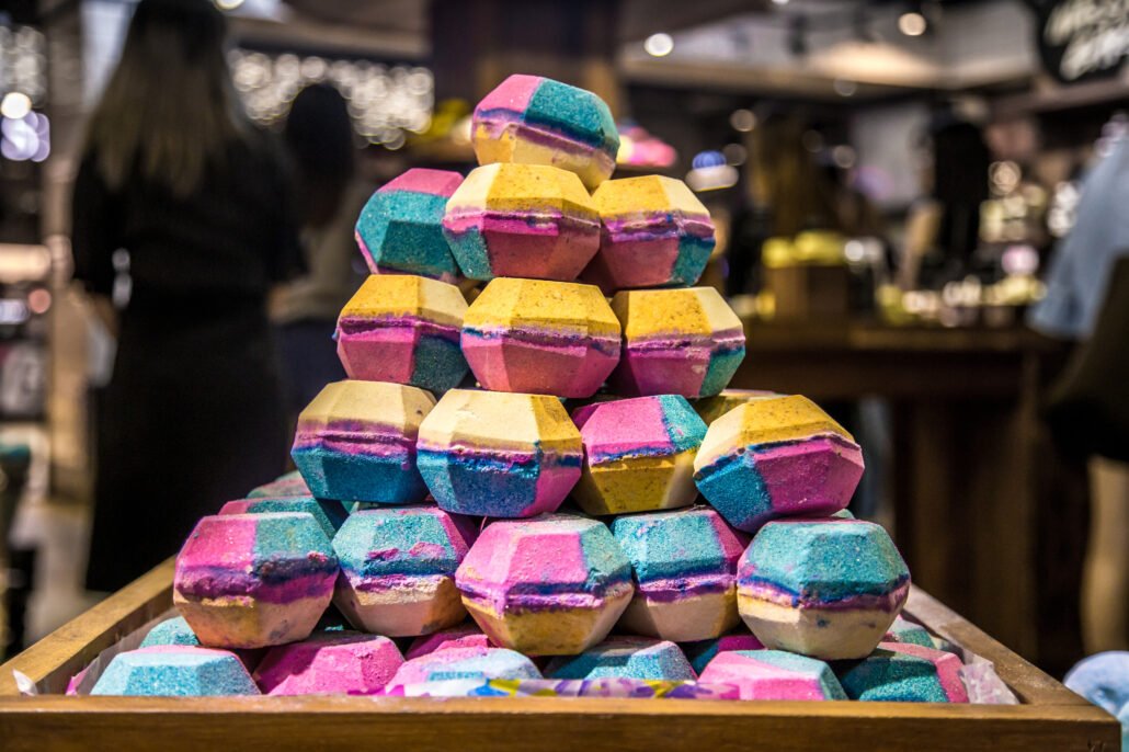 consumer-pr-photo-of-a-tower-of-lush-bath-bombs