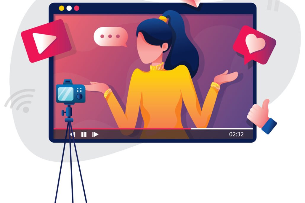 vlogging-woman-cartoon-to-highlight-influencer-marketing
