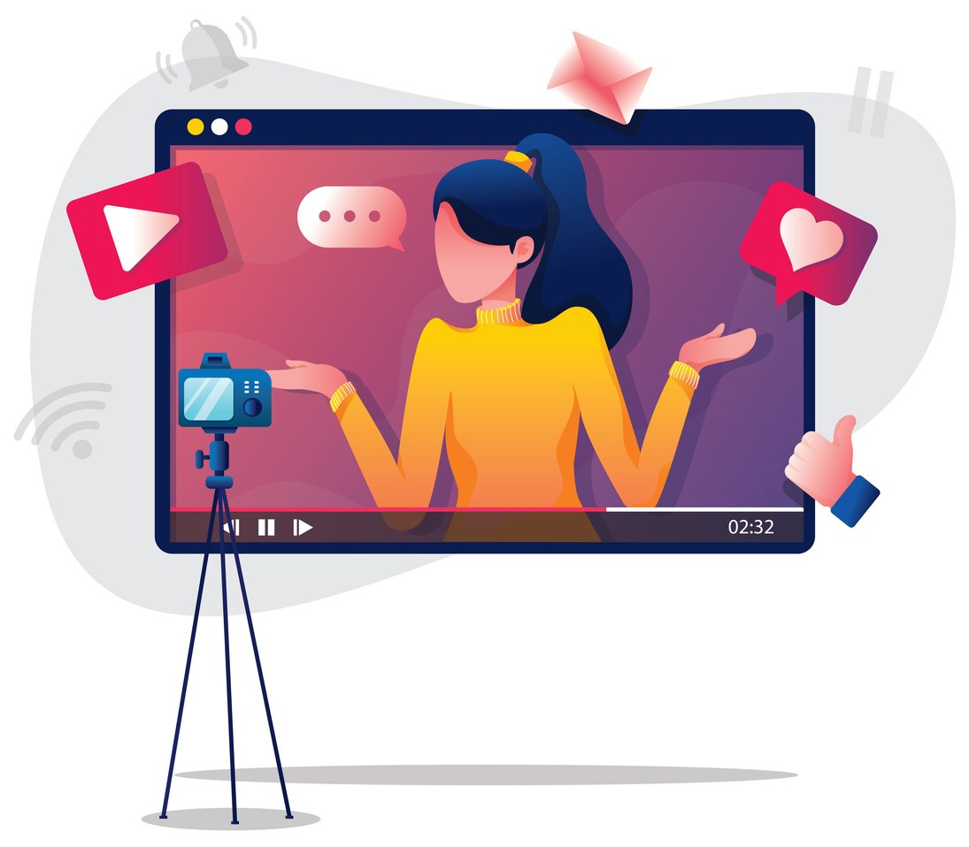 vlogging-woman-cartoon-to-highlight-influencer-marketing