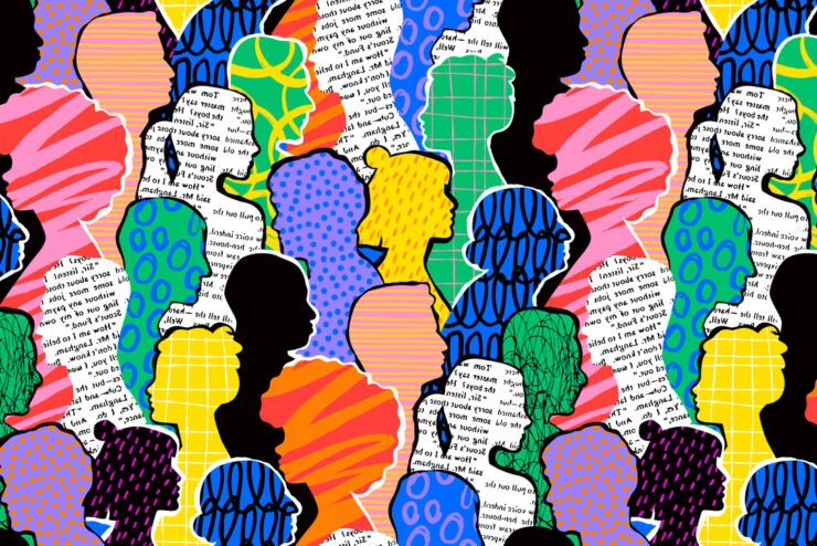 Colourful-diverse-crowd-illustration-in-modern-collage-painting-style.