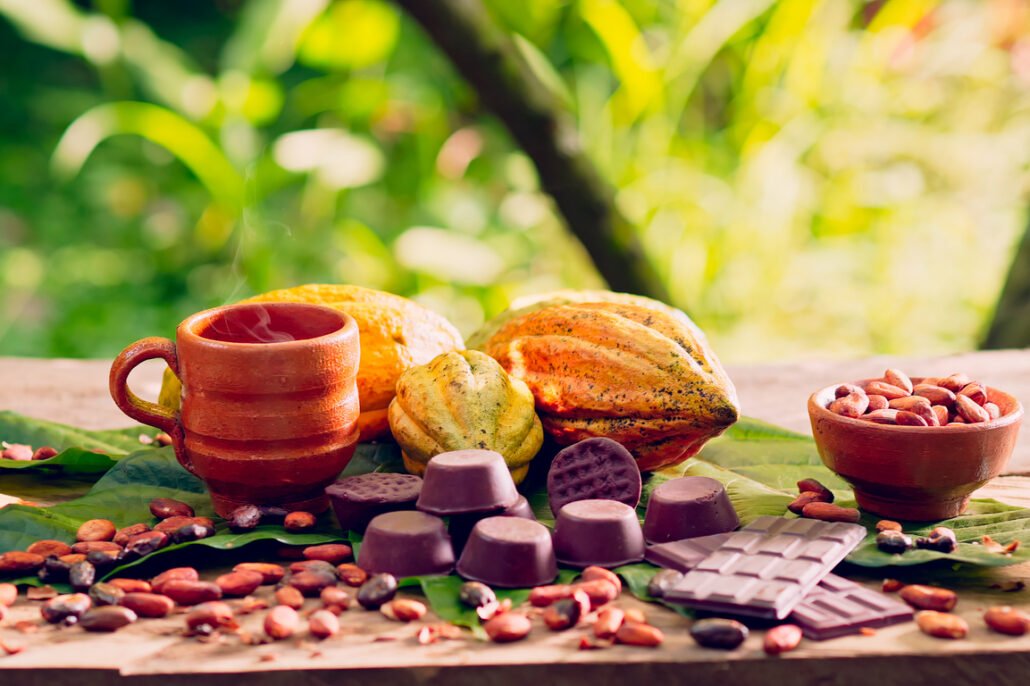 Beautiful-still-life-with-organic-products-from-the-cocoa-and-chocolate-industry-for-world-chocolate-day