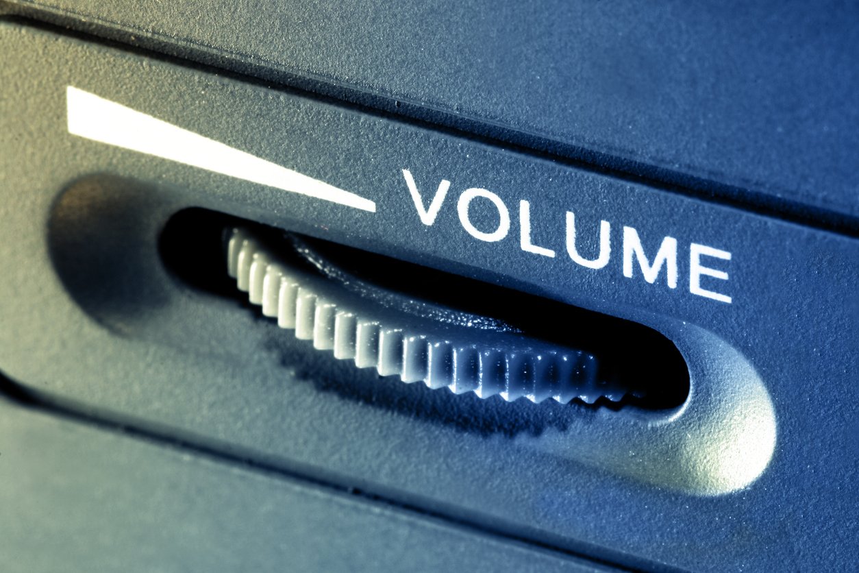 Volume-dial-turned-up to-the-maximum